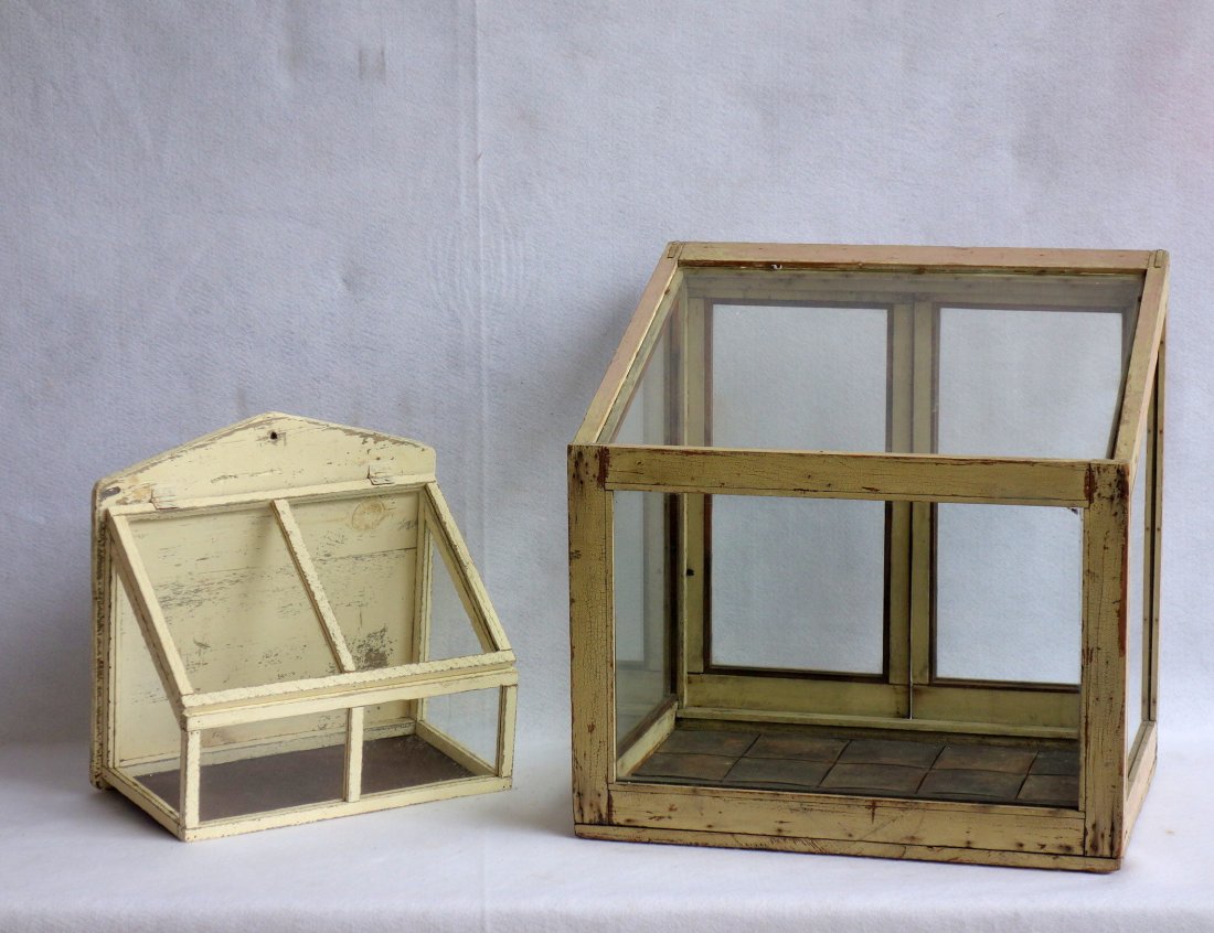 Two terrariums, the small a wall hanging unit, the (1 of 4)