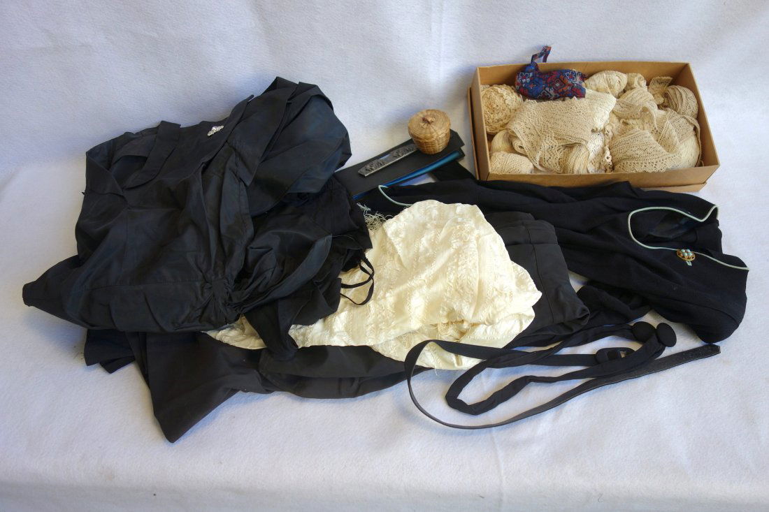 Grouping of lady's articles including lace tatting, (1 of 6)