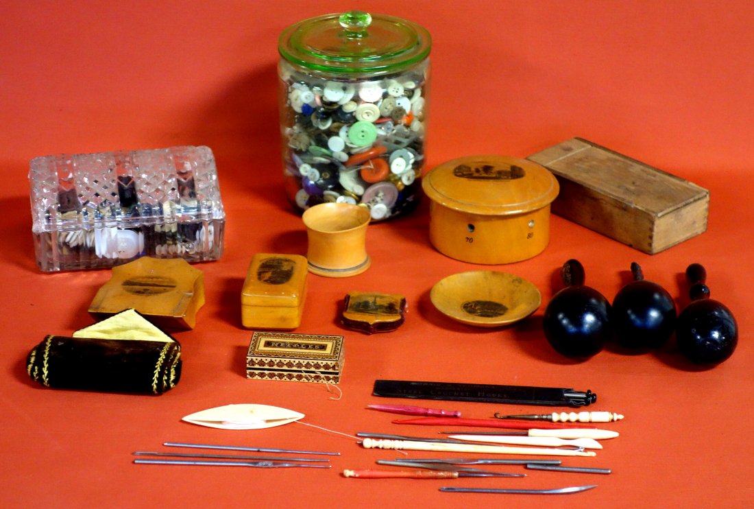 Large grouping of mostly sewing related items including (1 of 4)