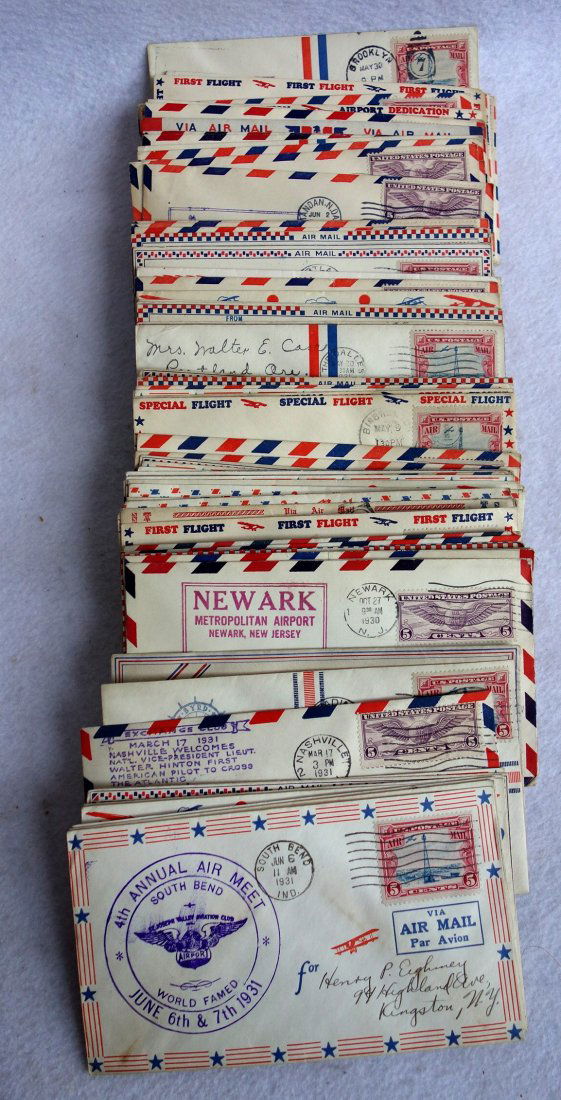 Grouping of commemorative airmail covers from the late (1 of 3)