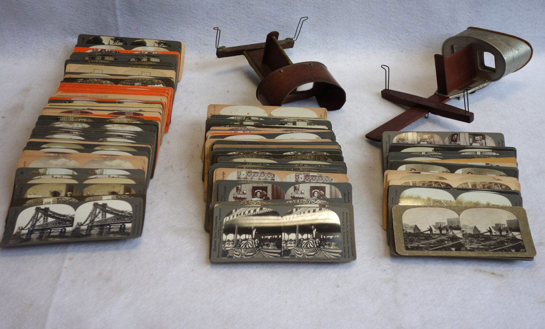 Grouping of 160 stereopticon views and 2 viewers. (1 of 4)