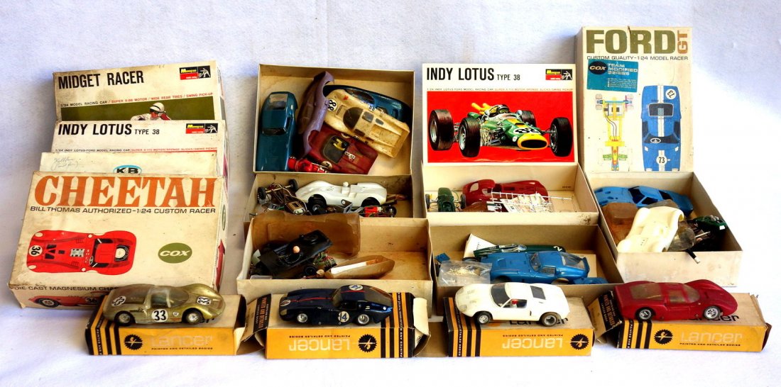 Grouping of 6 slot car models in original box, all (1 of 4)