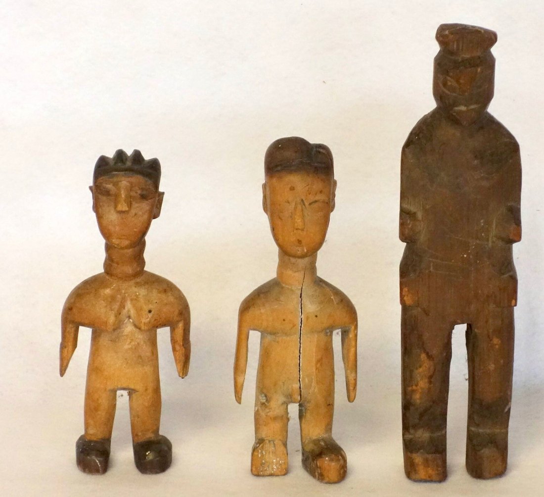 Three Carved Wooden Folk Art Figures Ranging In Size Apr 02 2018 Three Carved Wooden Folk Art Figures Ranging In Size Apr 02 2018 Hyde Park Country Auctions Ny