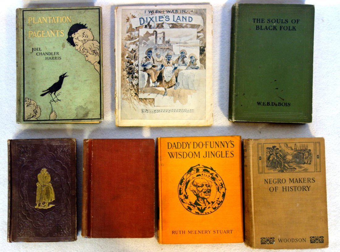 Grouping of 7 Black Americana books including: Ezekiel: Grouping of 7 Black Americana books including: Ezekiel by Lucy Pratt - Doubleday 1909 - first page with tear otherwise very good condition; Daddy Do-Funny's Wisdom Jingles by Ruth McEnery Stuart - 191