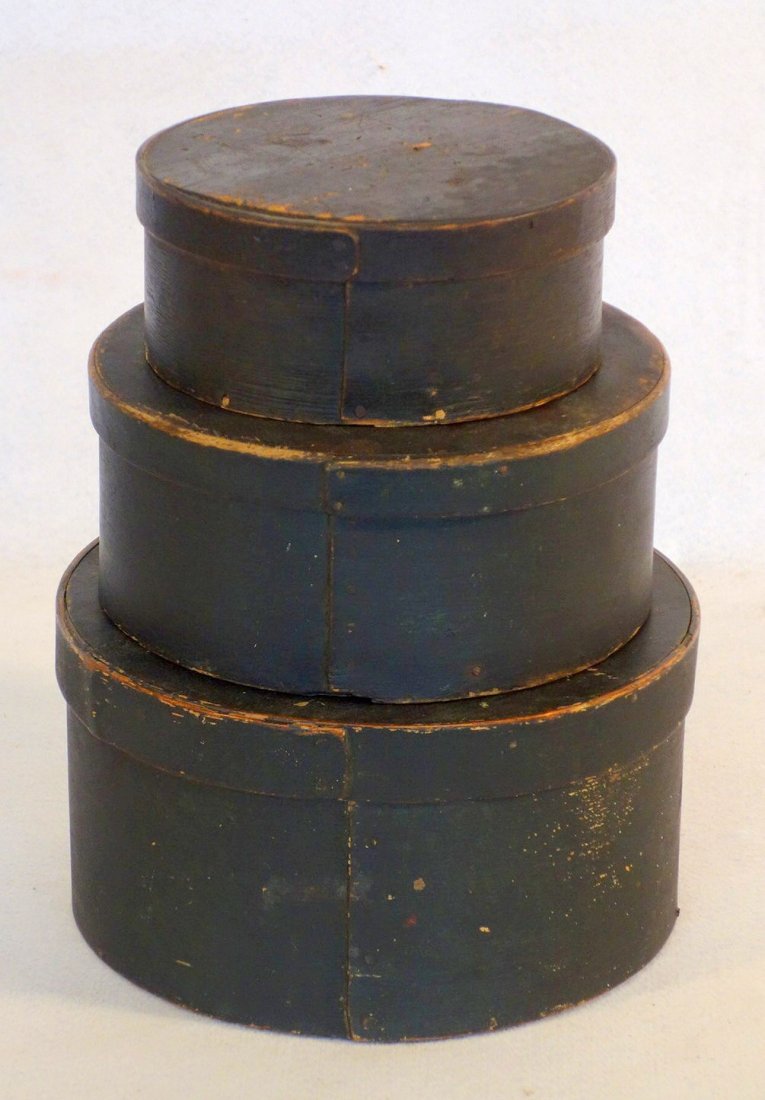 Nested set of 3 dark green pantry boxes - 6.75"D, (1 of 3)