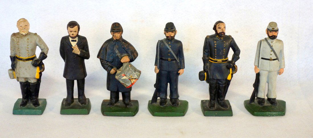 Six cast iron door stops of CIvil War era figures (1 of 2)