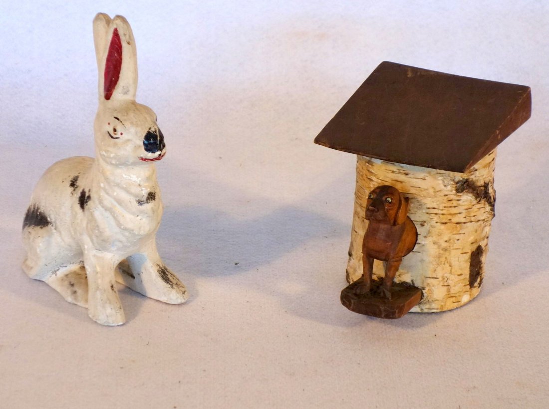 Two country items including hand carved solid chalkware (1 of 8)