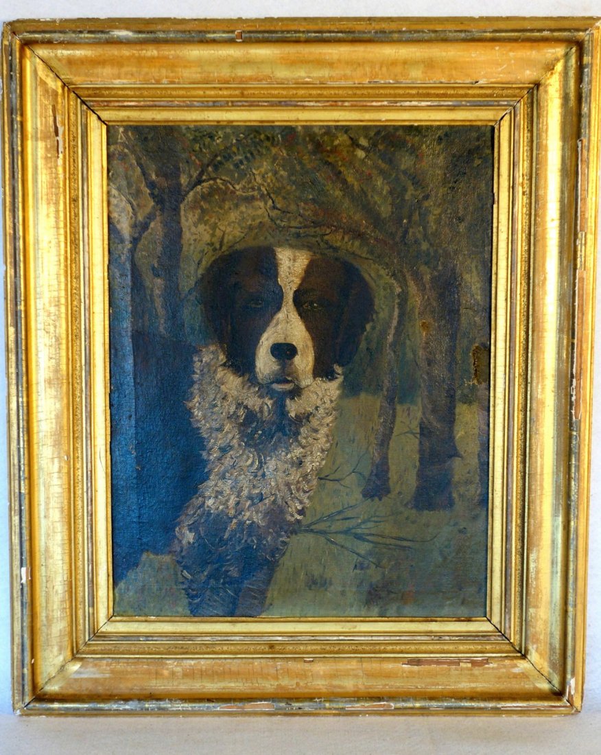 O/C (off stretcher) portrait of dog (St. Bernard) in (1 of 4)