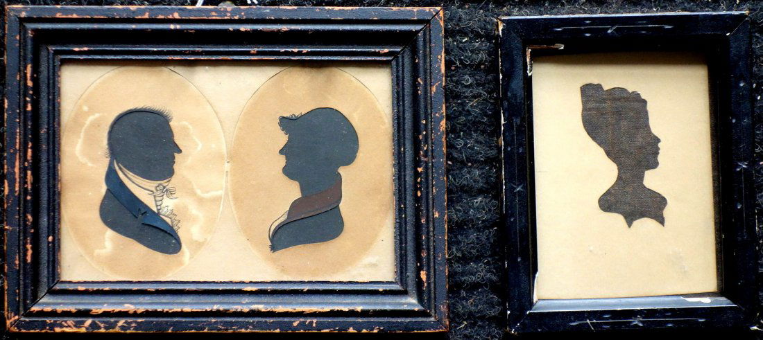 Two framed silhouettes including a double cut portrait (1 of 5)