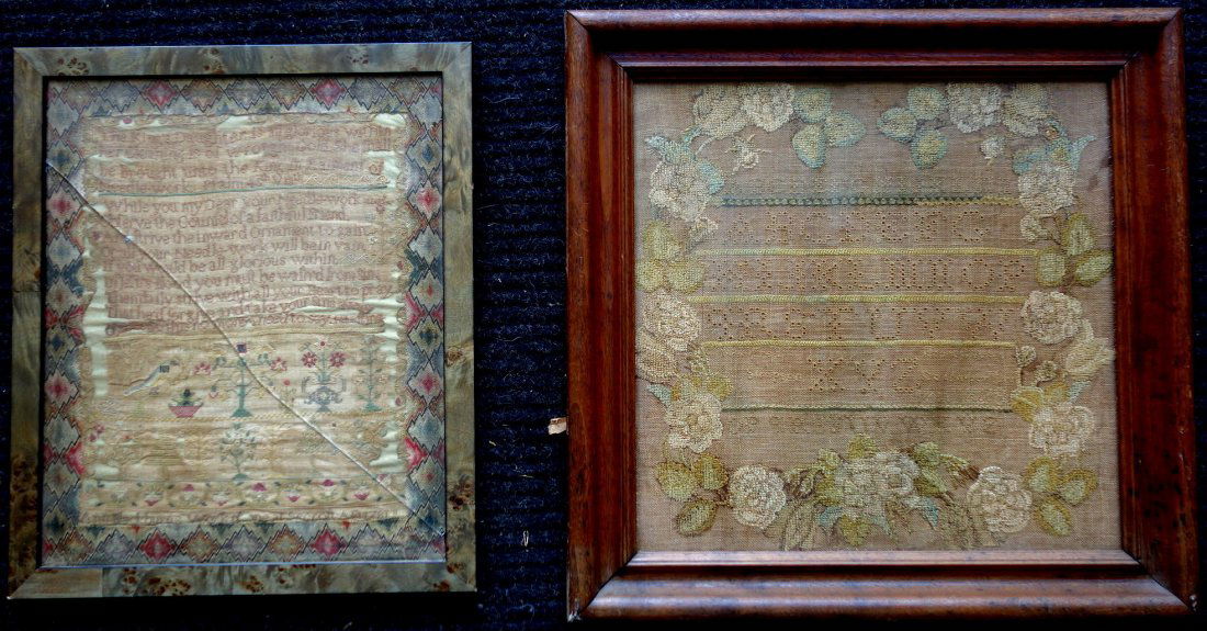 Two early samplers including a Virginia example: 1) (1 of 9)
