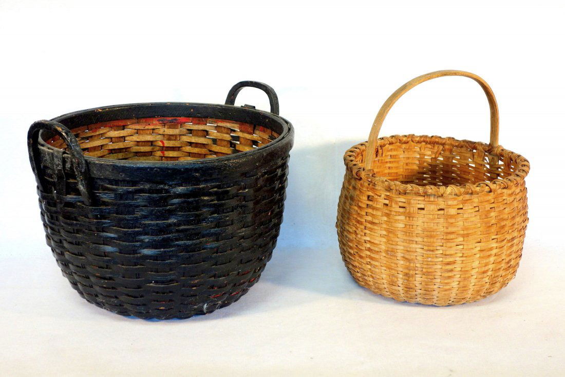 Two large splint baskets including market basket single (1 of 6)