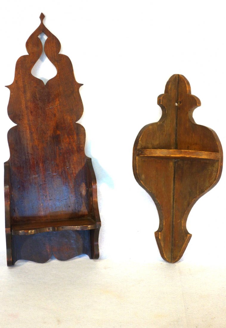 Two early hanging wall shelves including small corner (1 of 6)