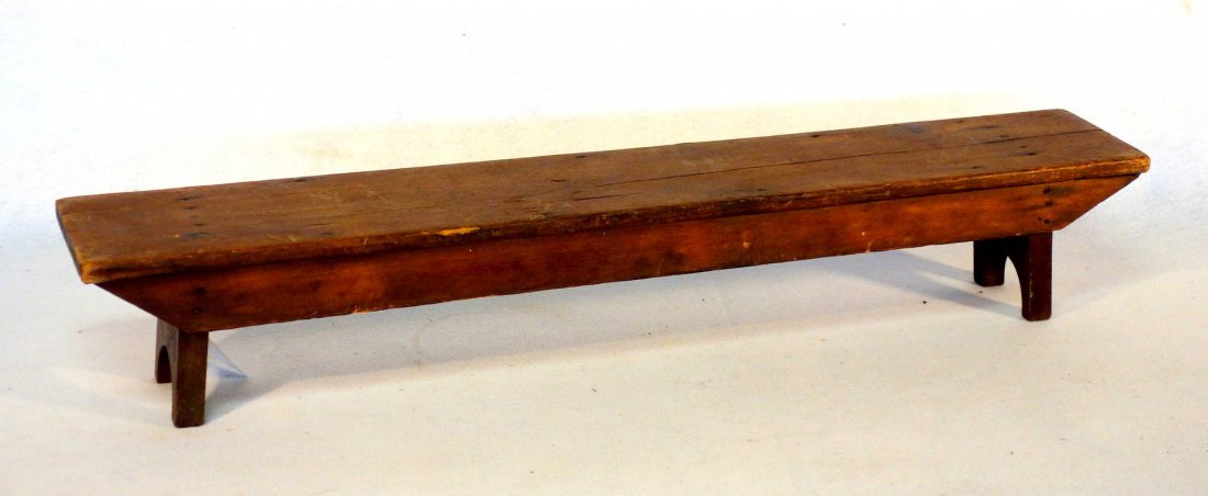 Primitive pine 19th century kneeling bench with 1/2 (1 of 3)
