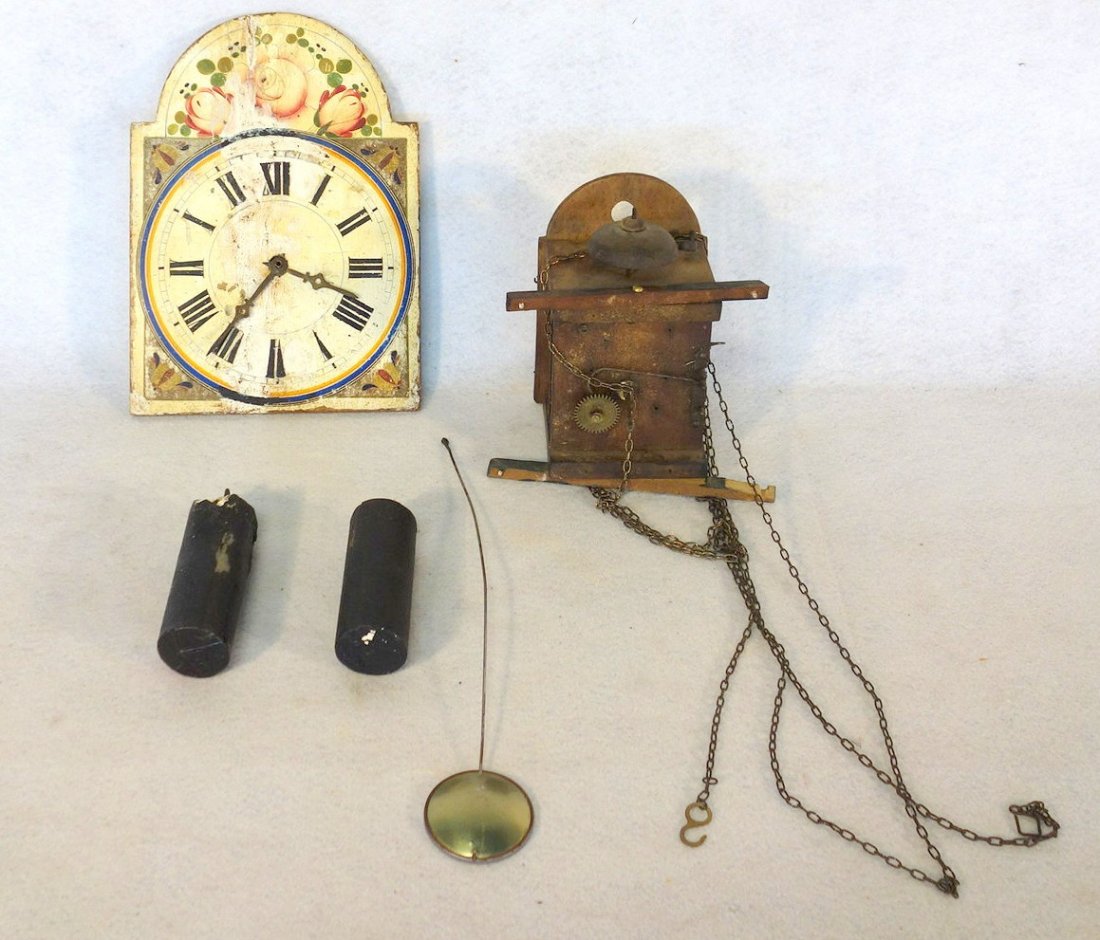 Wag on the wall clock - hand painted face with repair - (1 of 3)