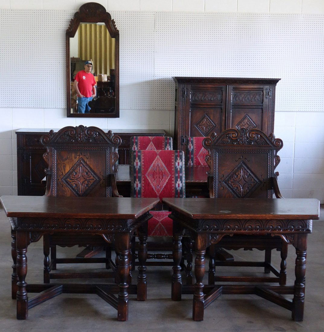 The Best 1920 s Jacobean Style 12 Piece Oak Dining Room