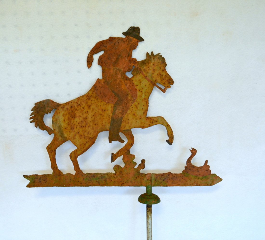 Roping Cowboy Silhouette Steel Weathervane