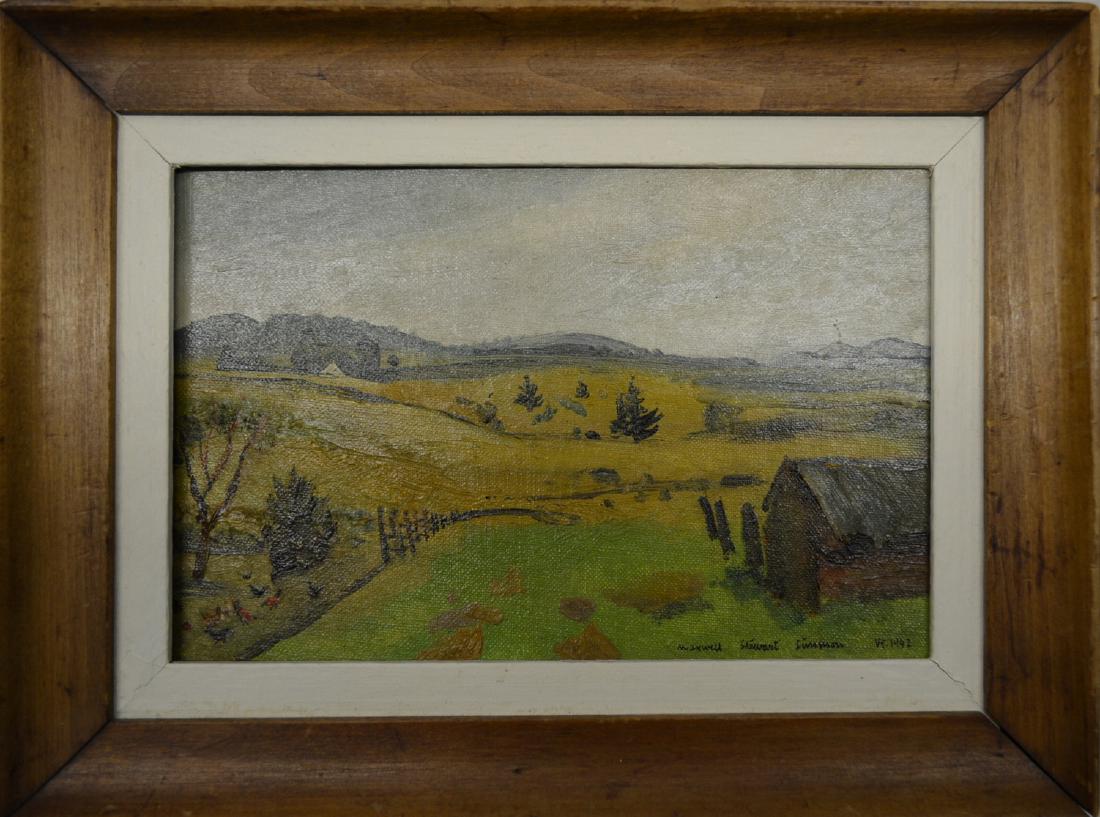 O/B Vermont farm scene signed Maxwell Stewart Simpson (1 of 5)