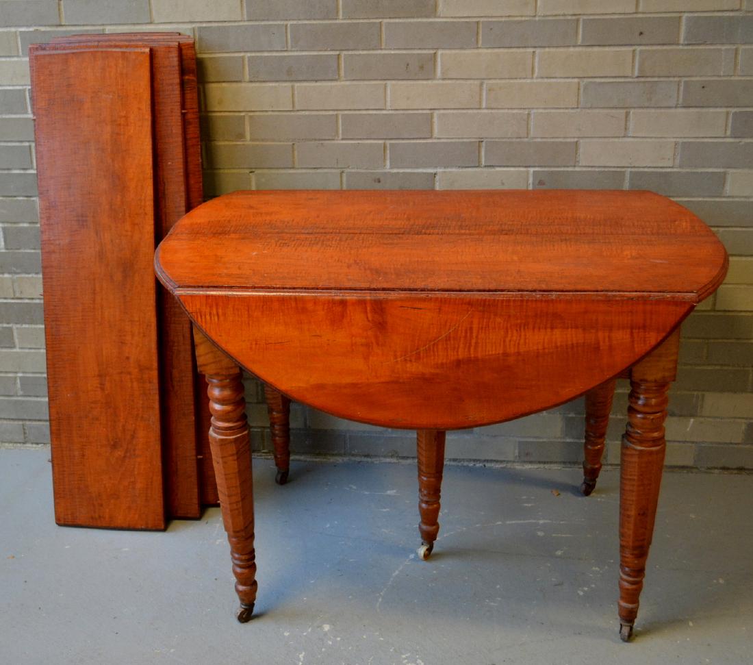 Early tiger maple drop leaf kitchen table with (1 of 9)
