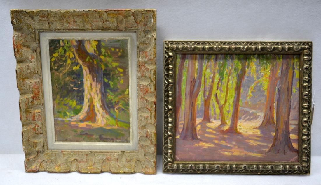 Woodstock NY school - Two impressionist O/B landscapes, (1 of 3)