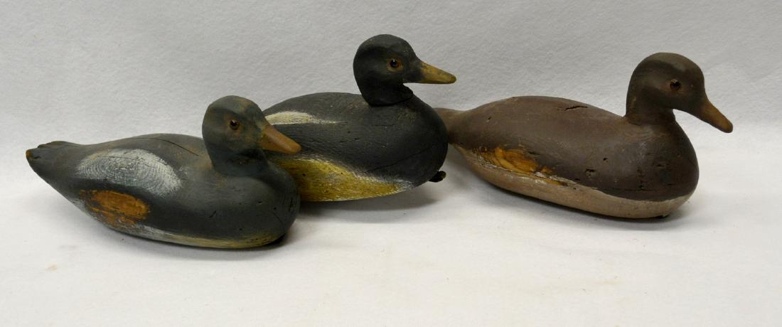 Three primitive Connecticut decoys with glass eyes - (1 of 4)