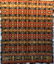 Pennsylvania red, white, blue, and green woven coverlet