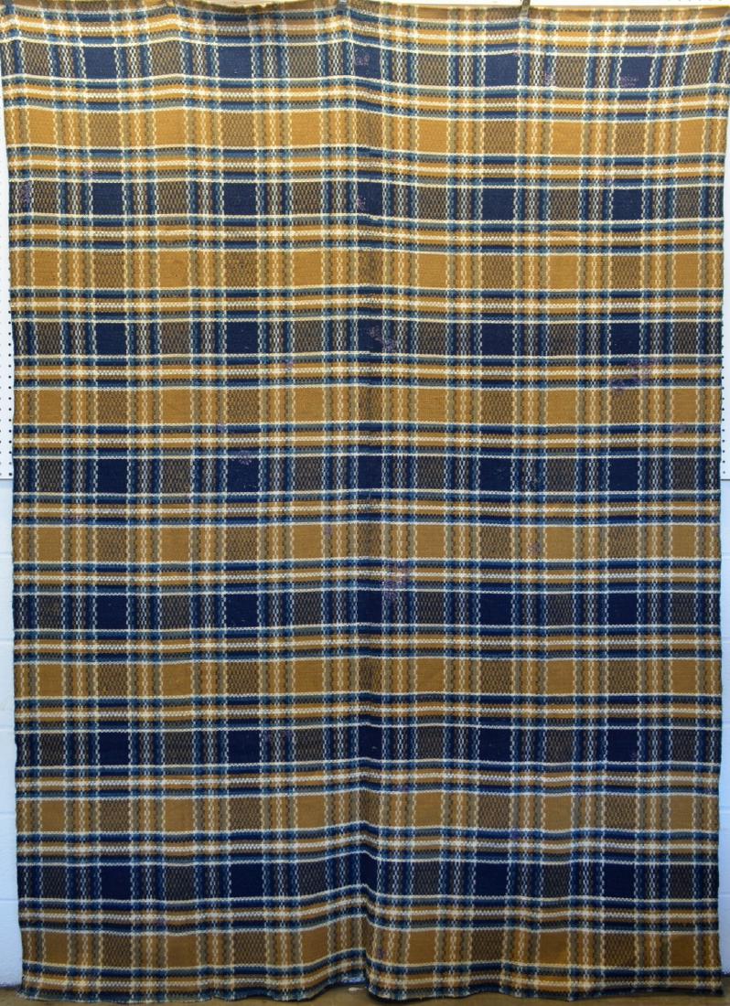 Homespun 2 piece coverlet in geometric pattern, various (1 of 2)