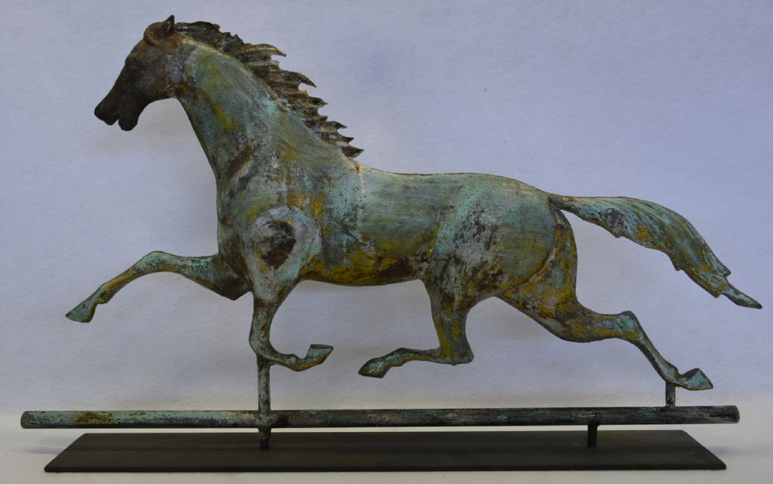 Ethan Allen full body copper running horse weathervane (1 of 6)