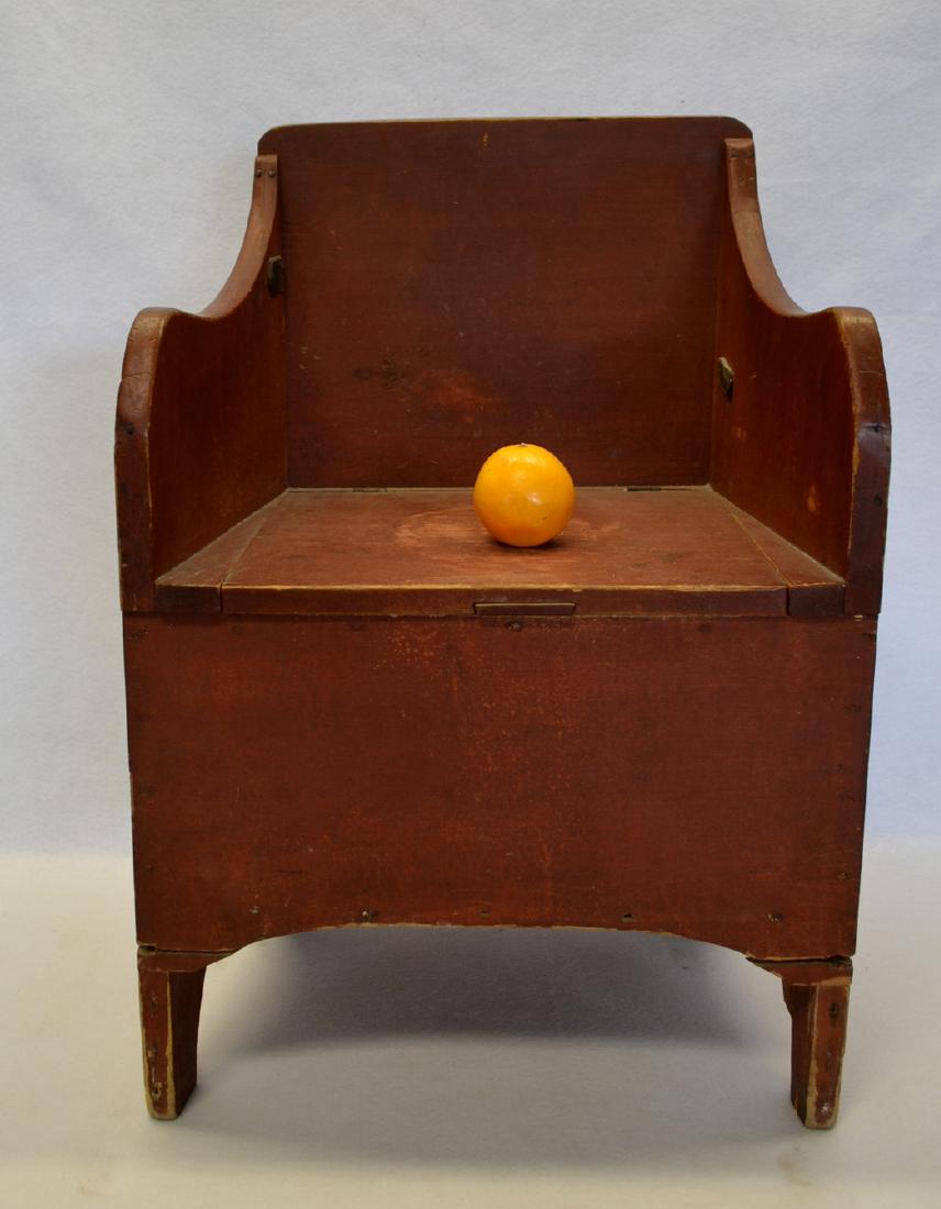 Most unusual New England settle form pine potty chair (1 of 6)