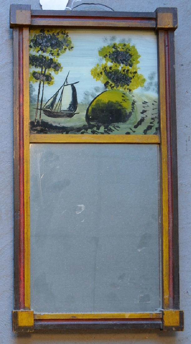 Small Sheraton double panel wall mirror with an upper (1 of 3)