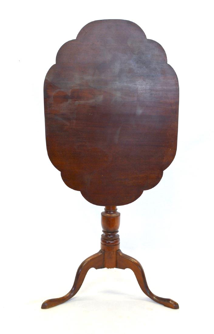 Queen Anne tilt top mahogany candlestand with shaped (1 of 5)