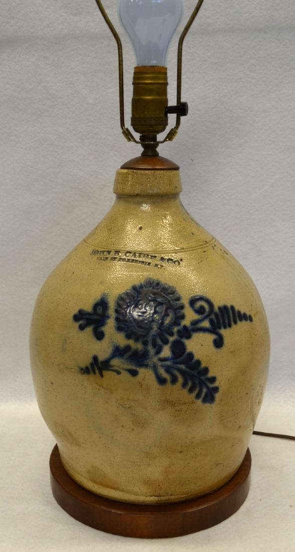Stoneware 2 gallon ovoid jug decorated with a blue (1 of 3)