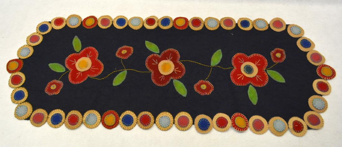 Penny felt table rug with colorful flowers on vine (1 of 4)