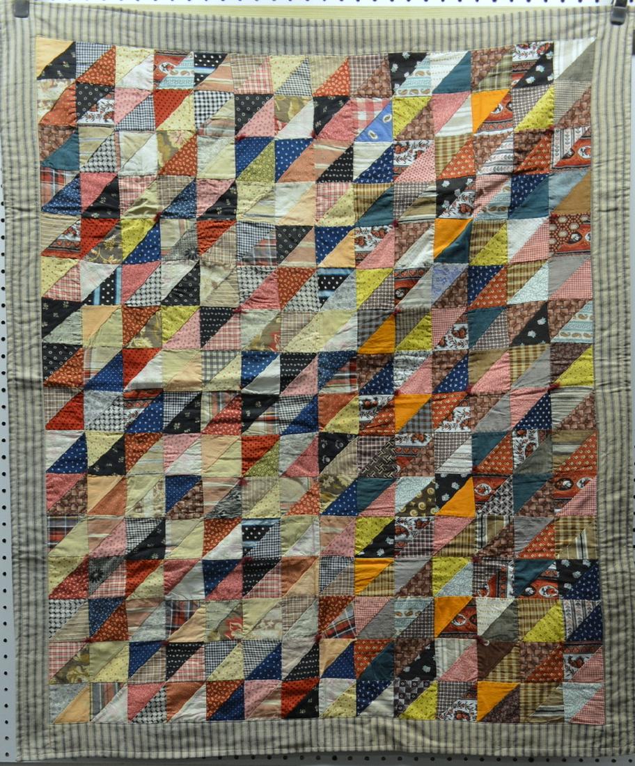 Patchwork crib quilt in squares of flying geese - very (1 of 5)