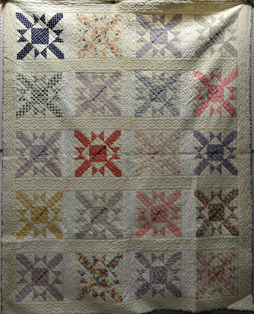 Patchwork friendship quilt in a star pattern - (1 of 10)