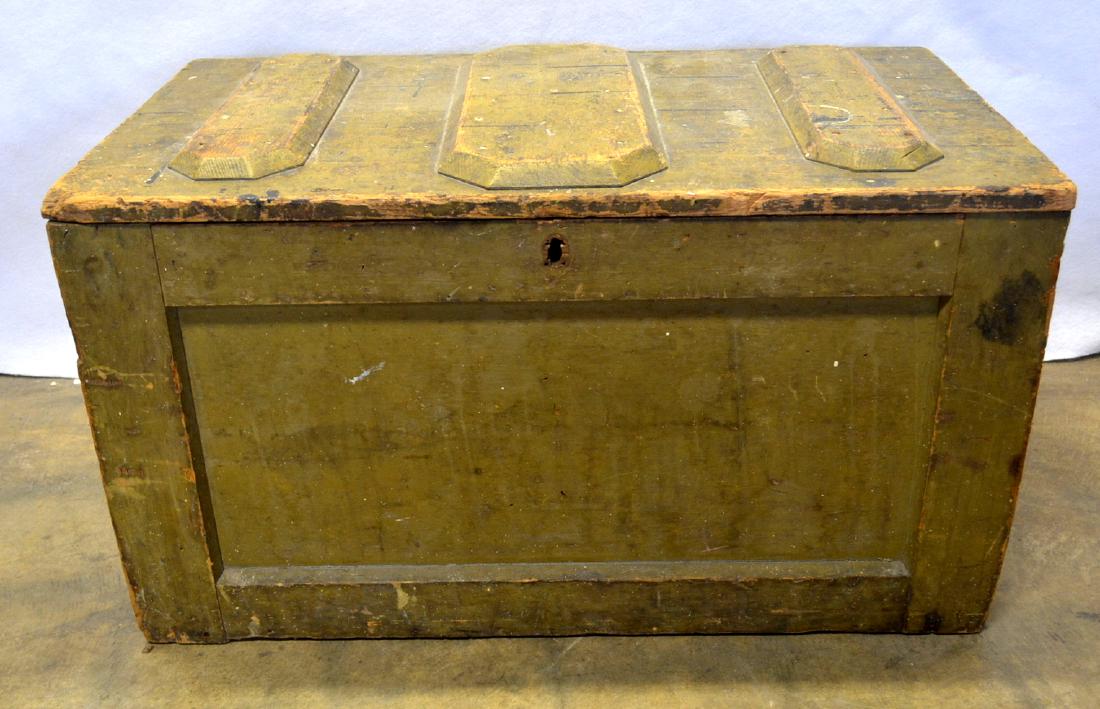 Old tool box in green paint. Three shaped cleats on the (1 of 4)