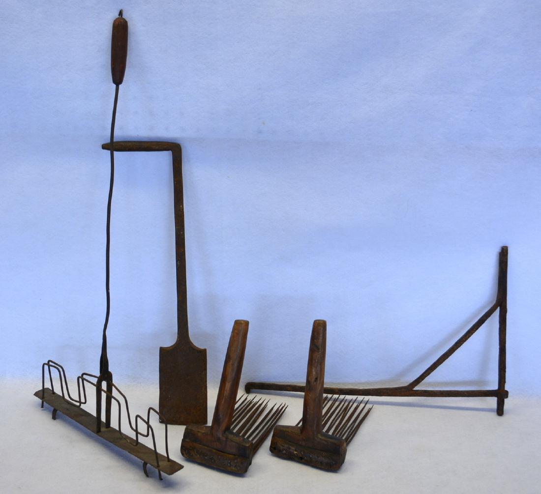 Five primitive tools including pair of hatchels with (1 of 3)