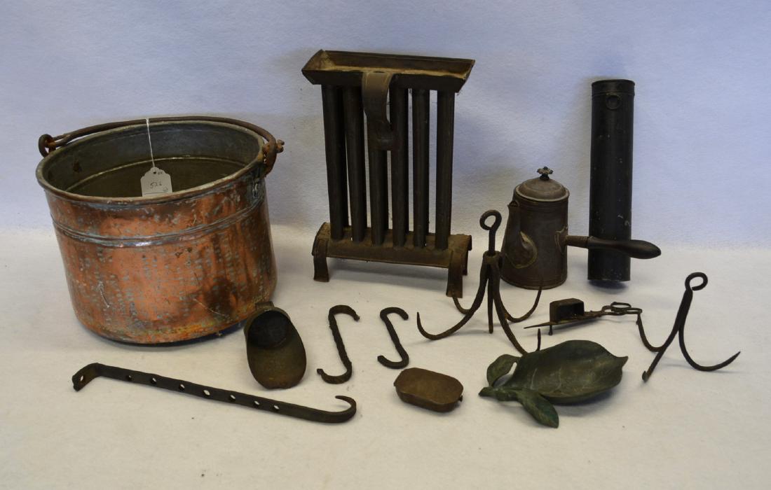 Grouping of miscellaneous iron including an early tin (1 of 1)