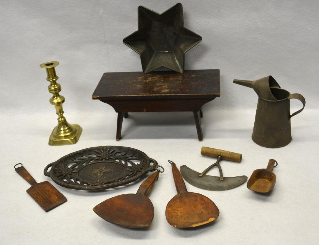 Grouping of country items including cricket stool, 4 (1 of 1)