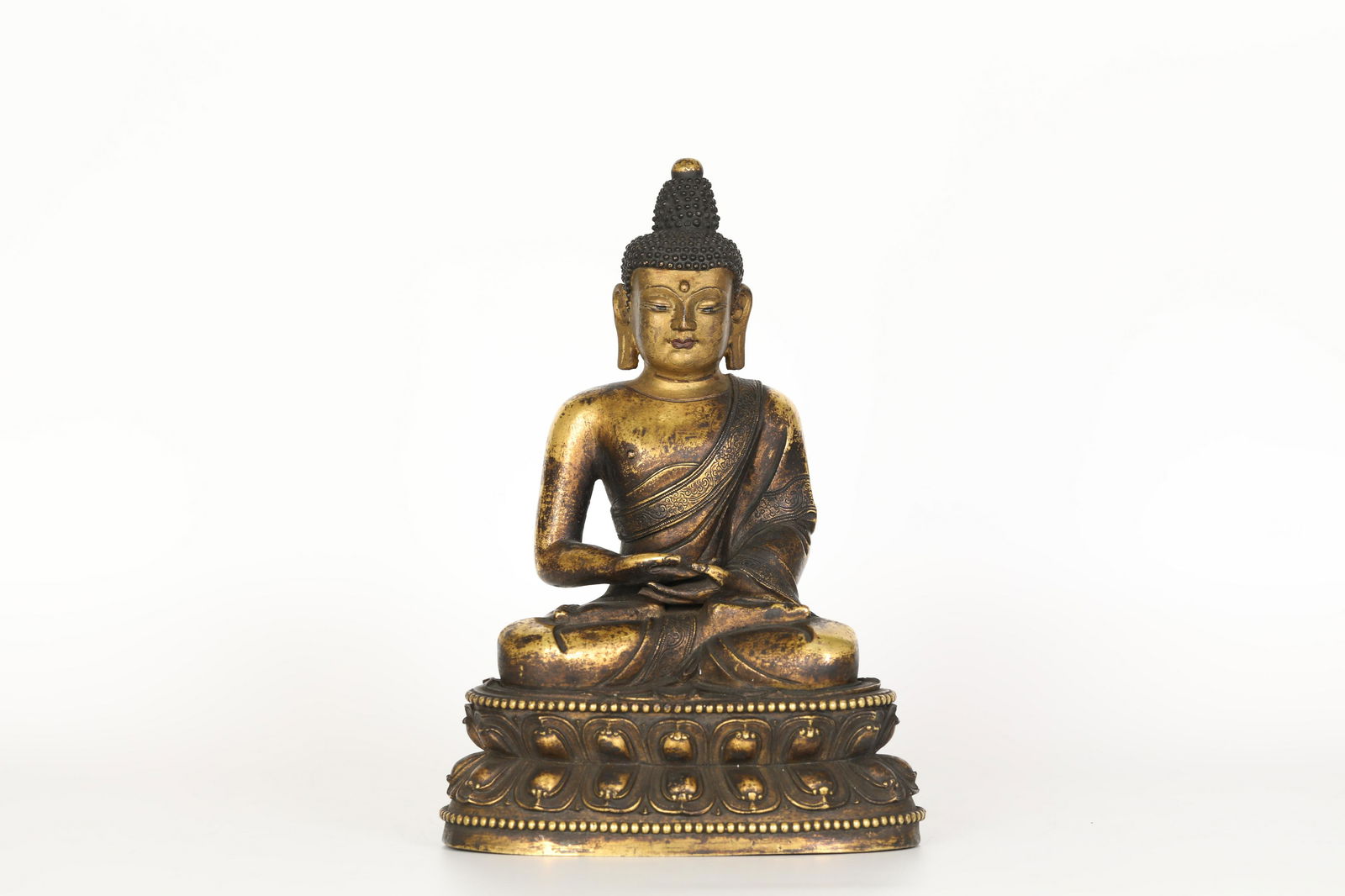 17th century, Kangxi gilt bronze Sakyamuni Buddha (1 of 5)