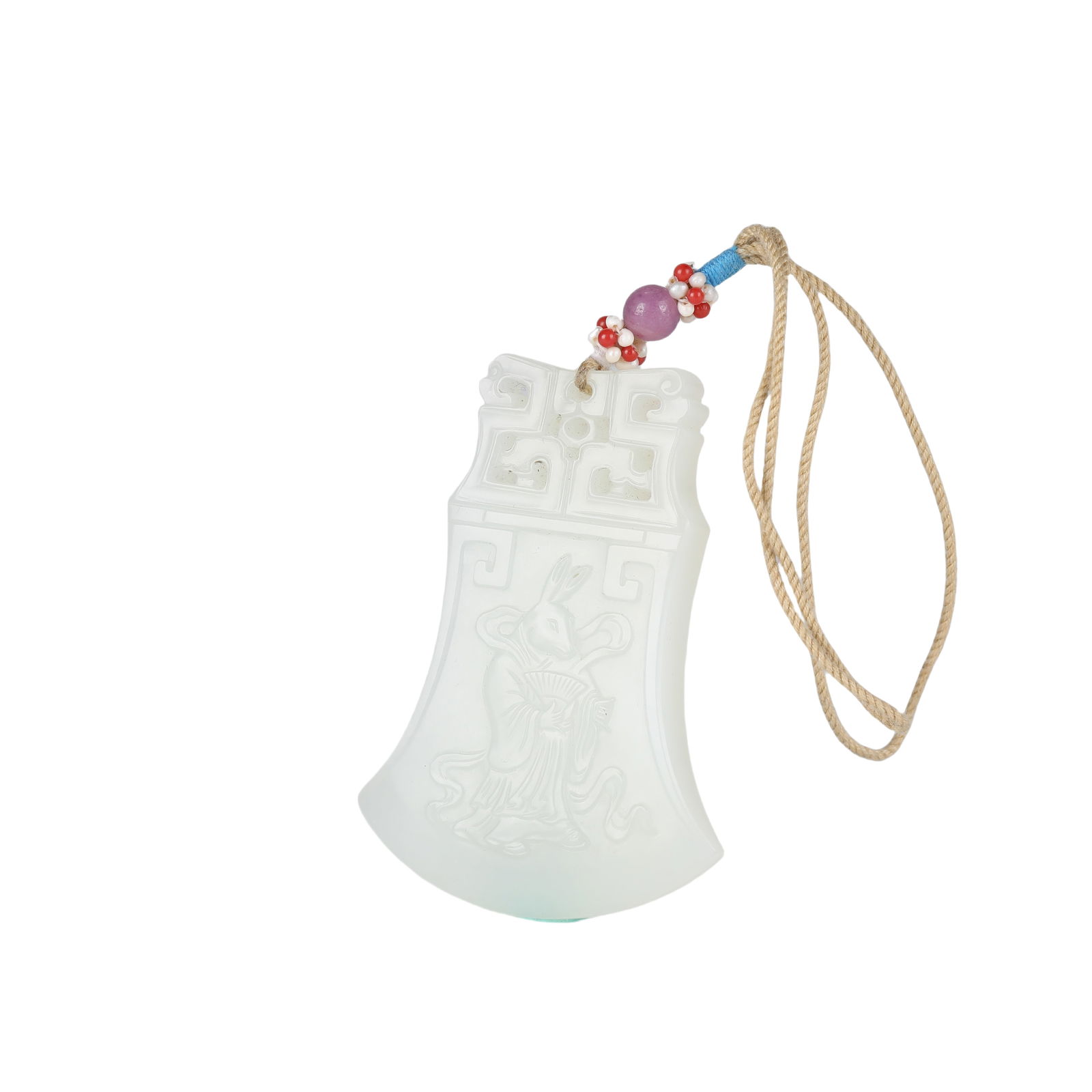 Chinese Hetian white jade carved zodiac pendant, 18th (1 of 7)