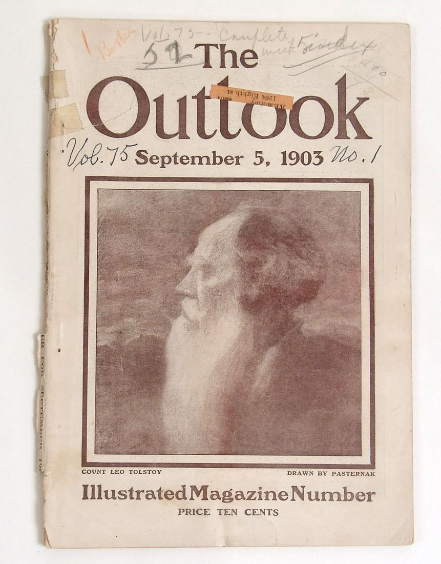 Antique 1903 The Outlook Magazine: This is an antique magazine from a small collection that was a local estate find.