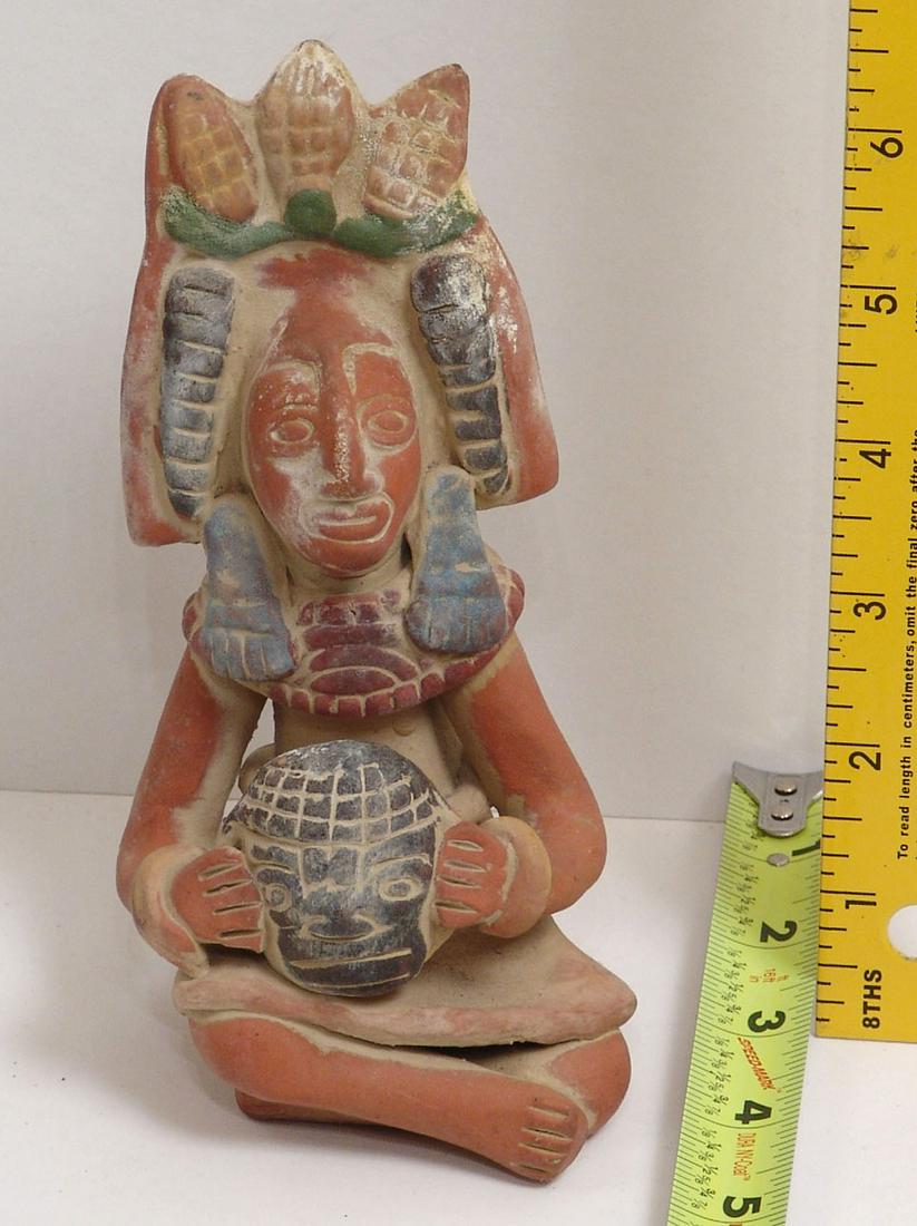 Clay Mayan Figurine from Mexico: This was an estate find; please e-mail us with any questions.