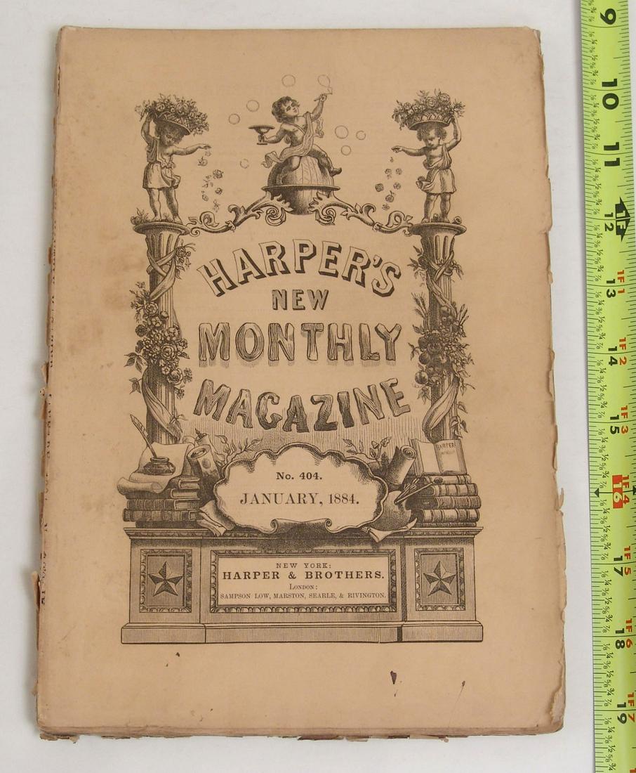 Antique 1884 Harper's Monthly Magazine: This is an antique magazine from a small collection that was a local estate find.