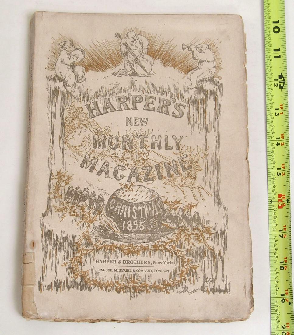 Antique Christmas 1895 Harper's Monthly Magazine: This is an antique magazine from a small collection that was a local estate find.