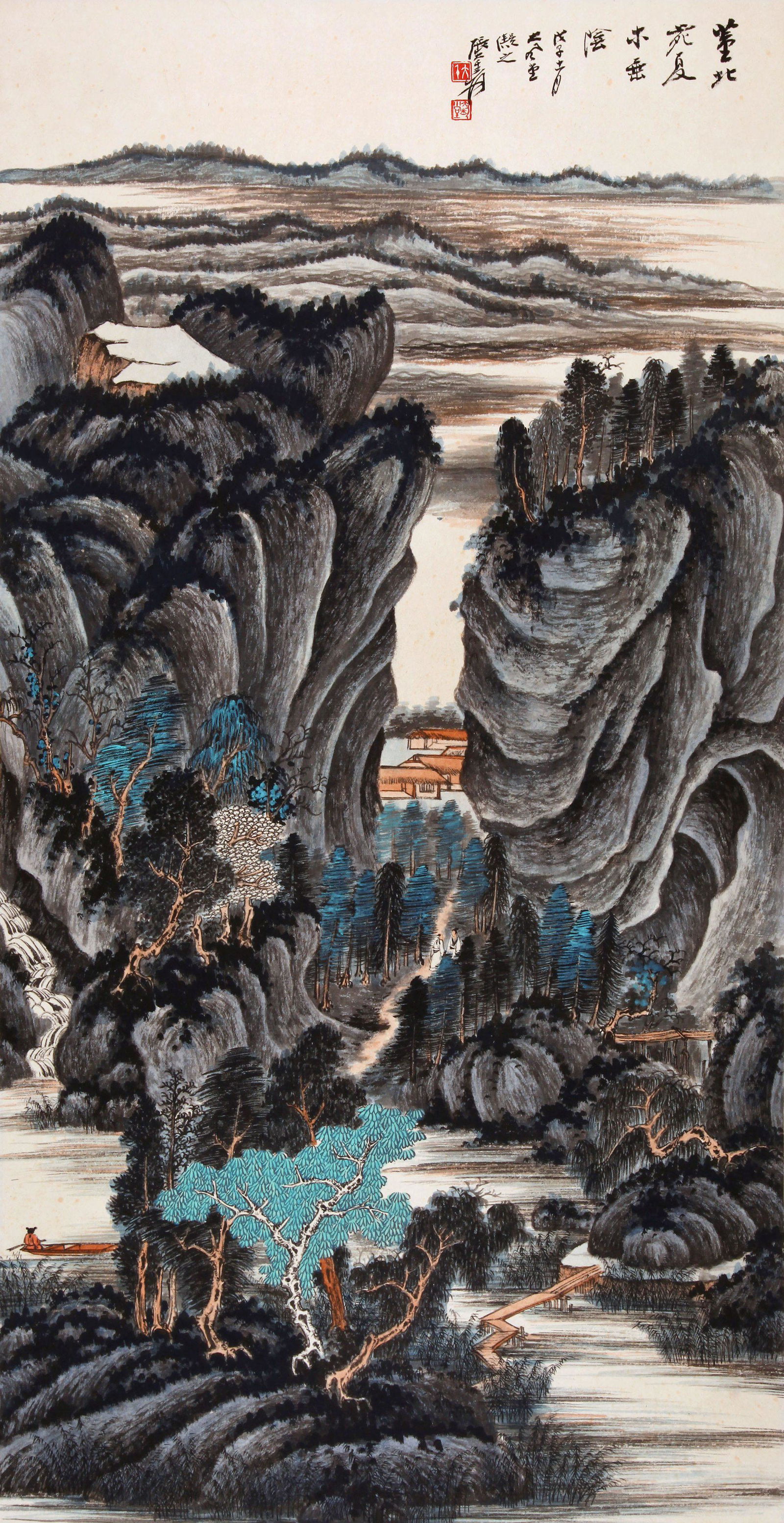 A Chinese Scroll Painting on Paper: A Chinese Scroll Painting on Paper, 95×49CM