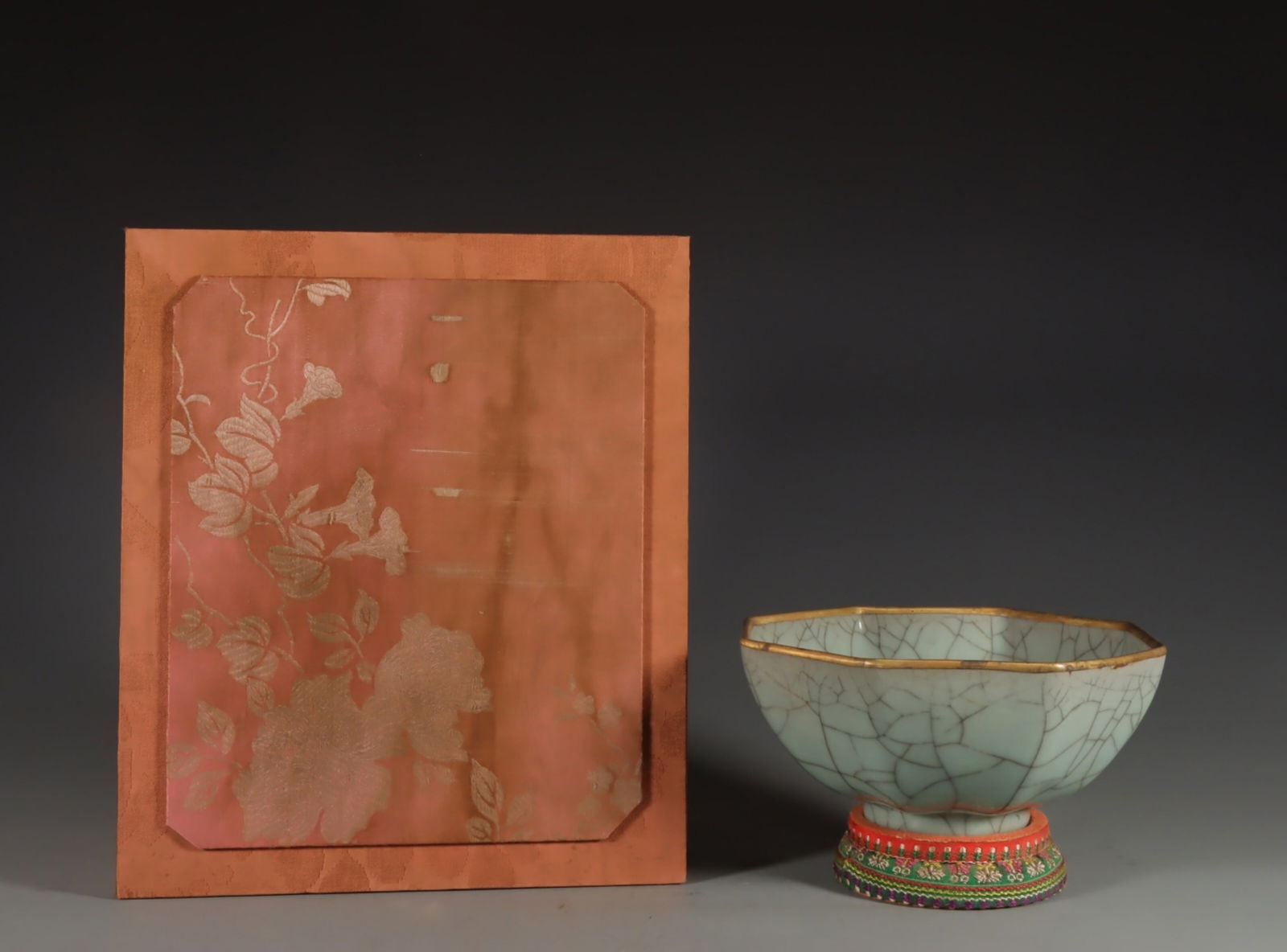 A Chinese Guan-Type Celadon Glazed Porcelain Bowl: A Chinese Guan-Type Celadon Glazed Porcelain Bowl. Ht. 8.7cm, Diam. 19.5cm