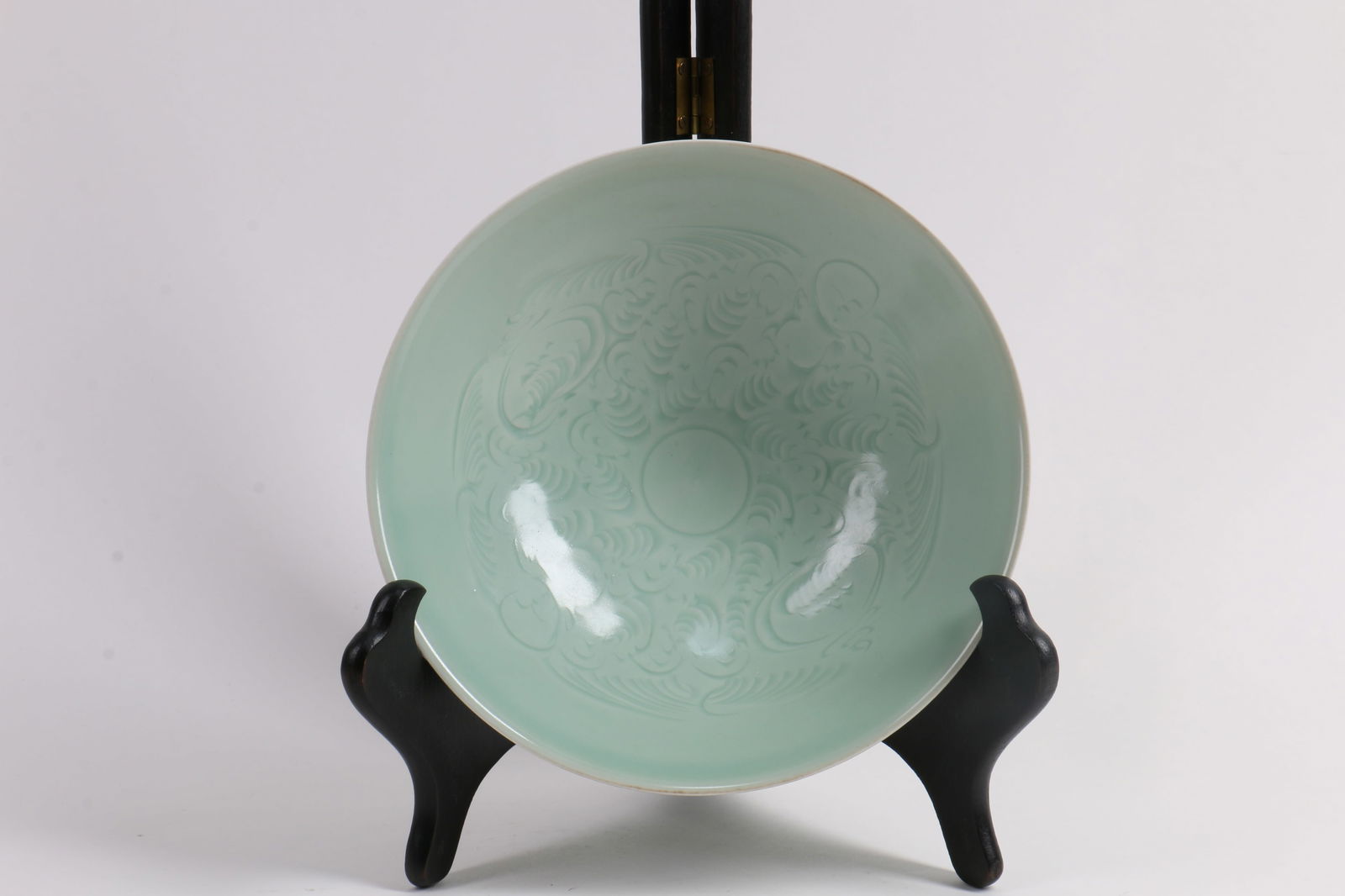 Celadon Glazed Porcelain Bowl: Celadon Glazed Porcelain Bowl. Diam. 20.5cm Ht. 7cm