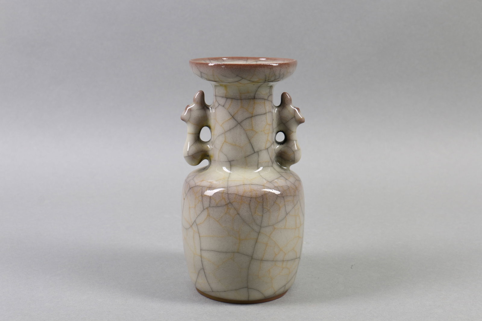 A Chinese Glazed Porcelain Vase with Double Ears (1 of 7)