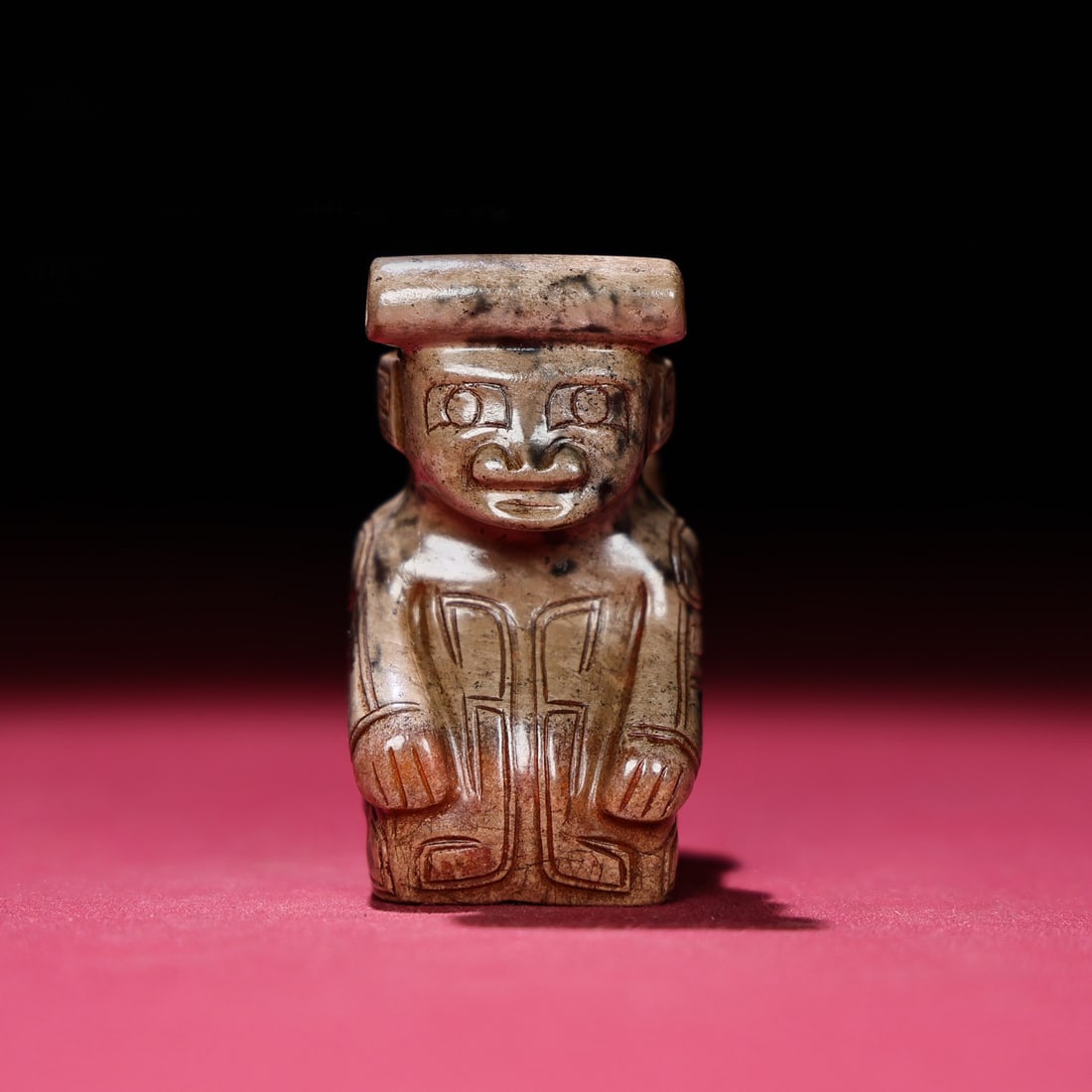 A Chinese Carved Jade Figure of Officer: A Chinese Carved Jade Figure of Officer. Ht. 5.7cm, Wd. 2.8cm, Th. 4.9cm, Wt. 102g
