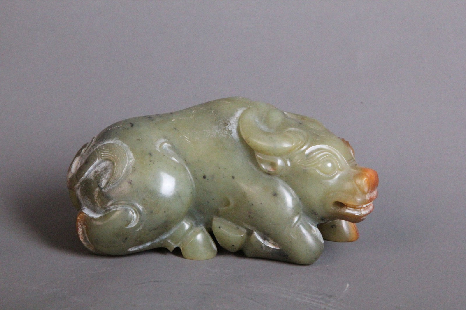 A Chinese Carved Jade Pig Statuette (1 of 8)